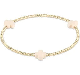 ENEWTON EXTENDS- SIGNATURE CROSS STERLING PATTERN 3MM BEAD BRACELET-STERLING