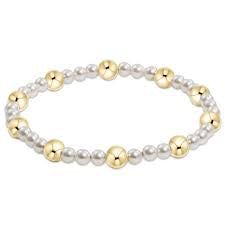 enewton pearl sincerity pattern 4mm bead bracelet-6mm gold