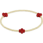 enewton signature cross gold pattern 2mm bead bracelet-red