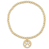 enewton classic gold 3mm bead bracelet-paw print gold disc