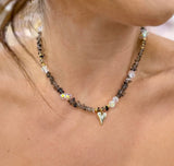 TJ Hidden Treasures Gemstone Necklace - Grey