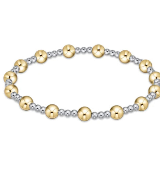 enewton classic sincerity pattern 5mm bead bracelet- mixed metal
