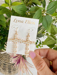 Lg Pearl Cross Earrings