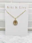 Oval Rhinestone Cross Necklace