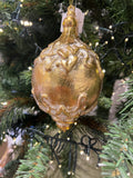 8" gold/cream ornament