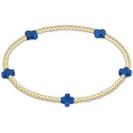 enewton signature cross small gold pattern 2mm bead bracelet-cobalt