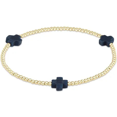 enewton signature cross pattern 2mm bead- navy