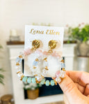 Anne Earrings-Pink/Mint