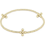 enewton signature cross gold pattern 2mm bead bracelet-classic beaded signature cross gold-3mm bead gold