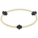enewton signature cross gold pattern 2mm bead bracelet-charcoal