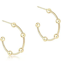 enewton beaded simplicity 1" post hoop- 4mm gold