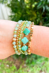 Beaded Clover Stack-green