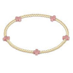 enewton egirl signature cross small gold pattern 2mm bead bracelet-pink