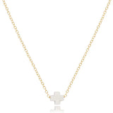 enewton 16" necklace gold-signature cross small off-white