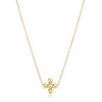enewton 16" necklace gold-classic beaded signature cross gold-4mm bead gold