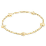 enewton signature cross small gold pattern 2mm bead bracelet-gold
