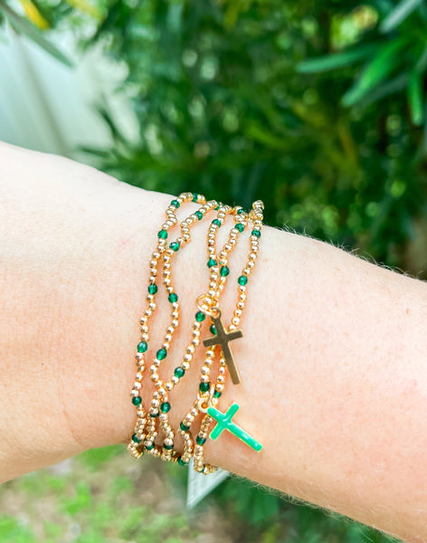 Dainty Cross Stack-Green