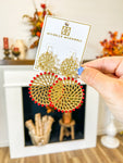 Prague Earrings Crimson/White