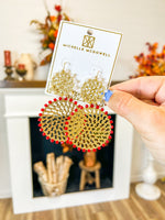 Prague Earrings Crimson/White