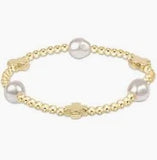 enewton signature cross admire pearl pattern 3mm bead bracelet-gold