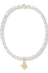 enewton egirl classic pearl 3mm bead bracelet-signature cross gold charm