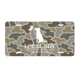 LB License Plate-Sand Camo Dog + Moon