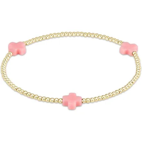 enewton signature gold pattern 2mm bead bracelet-pink