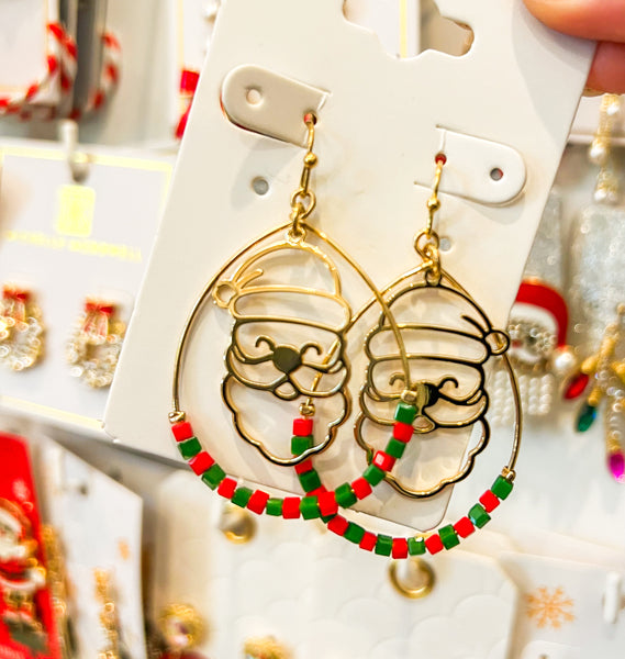 Santa Gold Teardrop Earrings