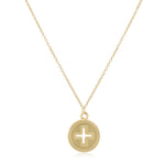 enewton 16" necklace gold-signature cross gold disc