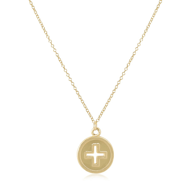 enewton 16" necklace gold-signature cross gold disc
