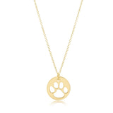enewton 16" necklace gold-paw print gold disc