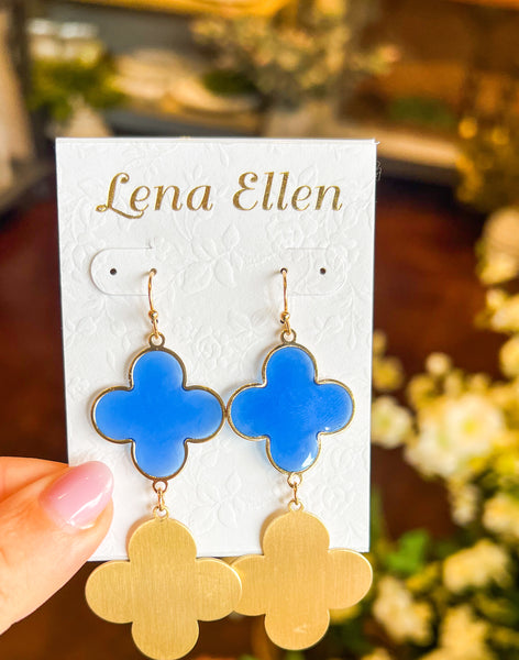Susan Clover Earrings-Blue