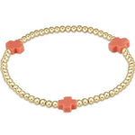 enewton signature cross gold pattern 3mm bead bracelet-coral