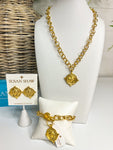 Susan Shaw Gold Bulldog Intaglio Chain Necklace