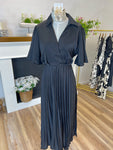 Black Pleated Midi