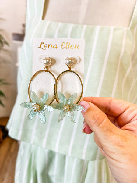 Minty Flower Earrings