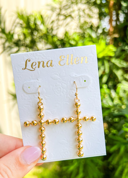 Gold Cross Earrings