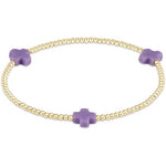 enewton signature cross gold pattern 2mm bead bracelet-purple