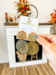 Prague Earrings Navy/Orange Michelle Mcdowell