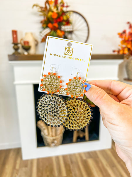 Prague Earrings Navy/Orange Michelle Mcdowell