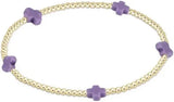 enewton signature cross small gold pattern 2mm bead bracelet-purple