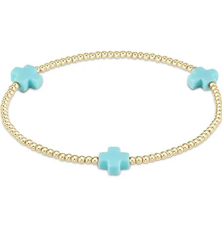 enewton signature gold pattern 2mm bead bracelet-turquoise