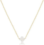 enewton 16" necklace gold-signature cross small off-white