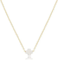 enewton 16" necklace gold-signature cross small off-white
