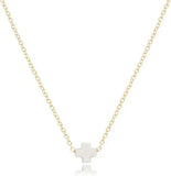 enewton 16" necklace gold-signature cross small off-white