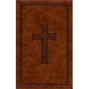 KJV Bible Deluxe Gift Faux Leather, Tan Cross
