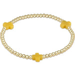 enewton signature cross gold pattern 3mm bead bracelet-canary