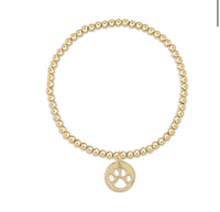 enewton classic gold 3mm bead bracelet-paw print gold disc