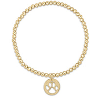 enewton extends-classic gold 3mm bead bracelet-paw print gold disc