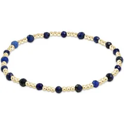 enewton egirl gemstone gold sincerity pattern 3mm bead bracelet-lapis
